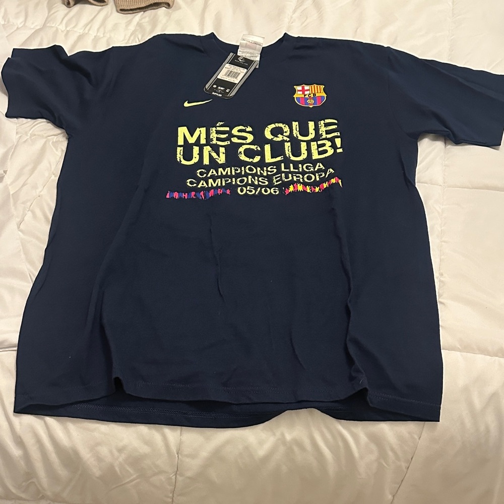 Nike Barcelona Futbol Navy Blue Graphic Tee